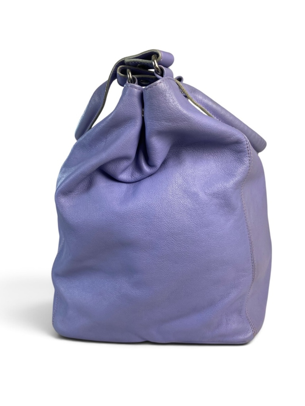 Vintage Lazaro Argentina Lavender Leather Hobo Shoulder Bag - Picture 4 of 16